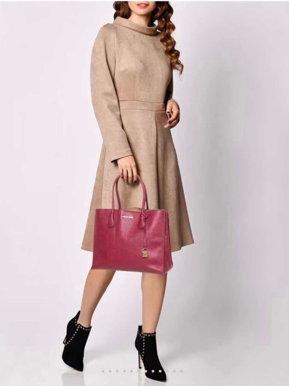 Michael Kors Wine Leather Satchel
